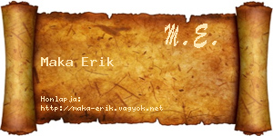 Maka Erik névjegykártya